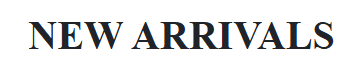 New arrivals banner